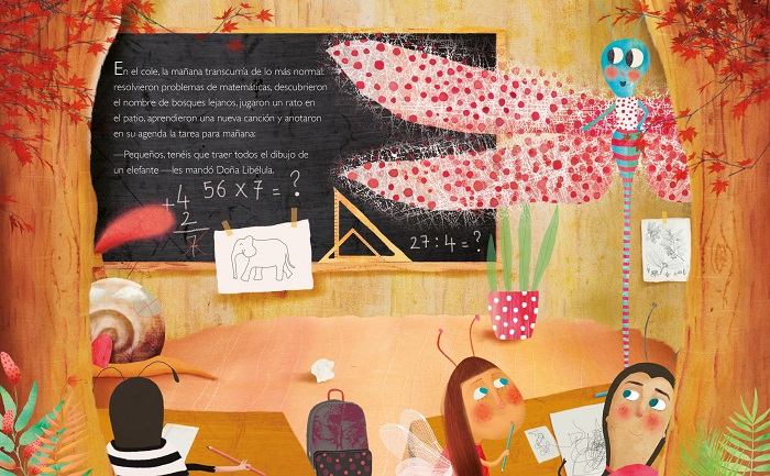 Ilustración de El día que mariquita dibujó una pelusa gigante