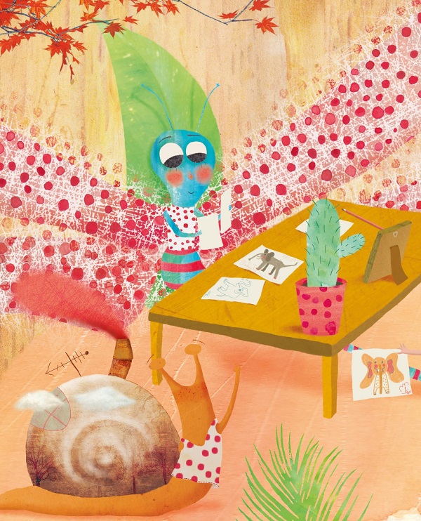 Ilustración de El día que mariquita dibujó una pelusa gigante