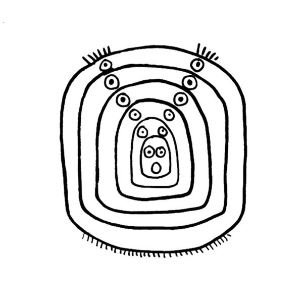 Ilustración de Monstruos dentro de monstruos para gritar y colorear