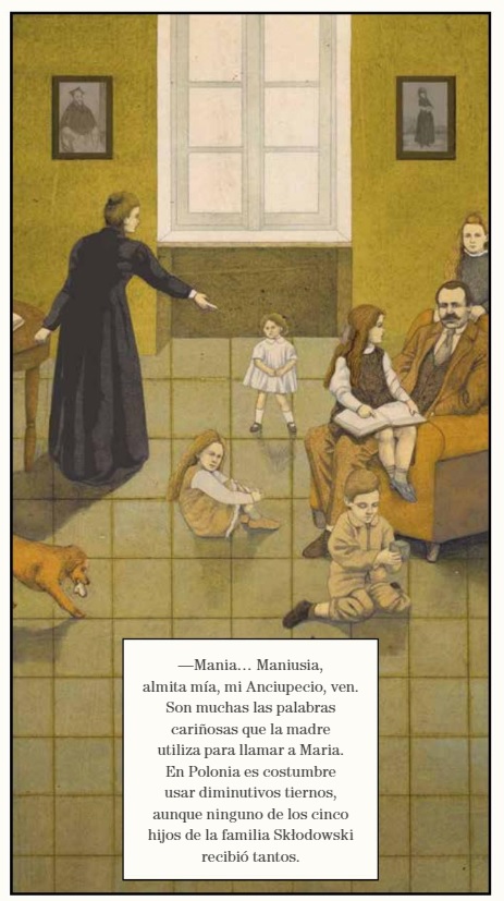 Ilustración de Marie Curie