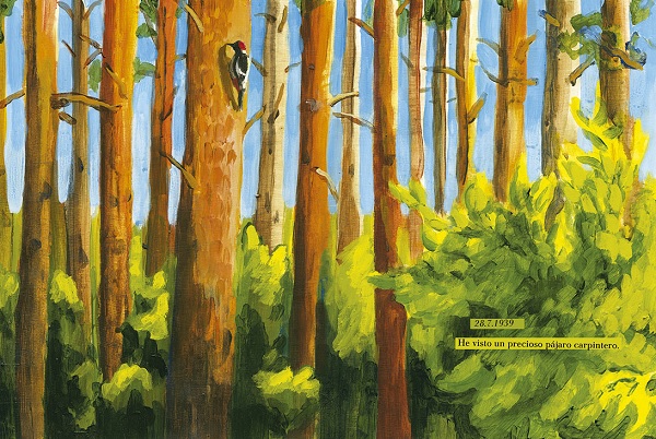 Ilustración de He visto un pájaro carpintero