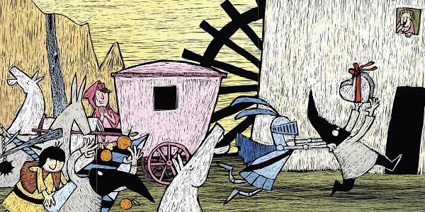 Ilustración de El Príncipe Azul. La Princesa Rosa