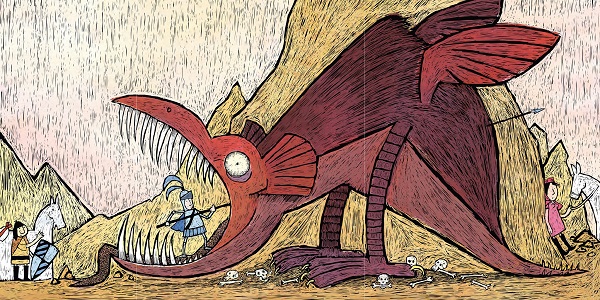 Ilustración de El Príncipe Azul. La Princesa Rosa