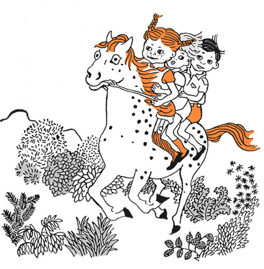 Ilustración de Pippi se embarca