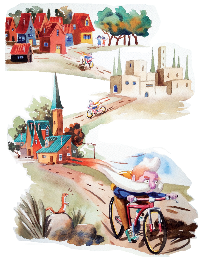 Ilustración de El ciclista con bigote