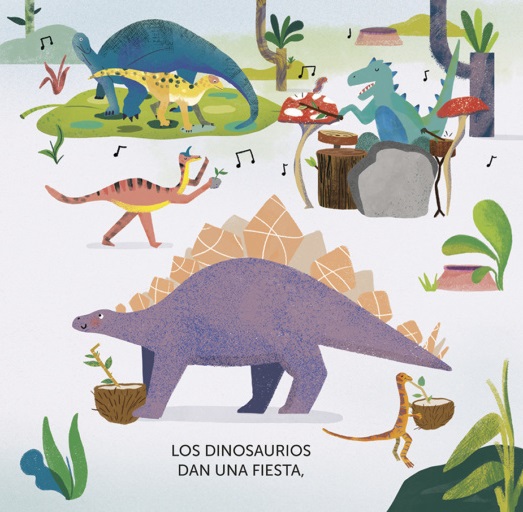 Ilustración de Dinosaurios enamorados