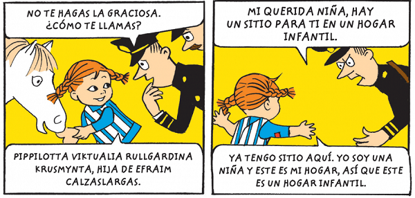 Ilustración de Pippi llega a Villa Villekulla