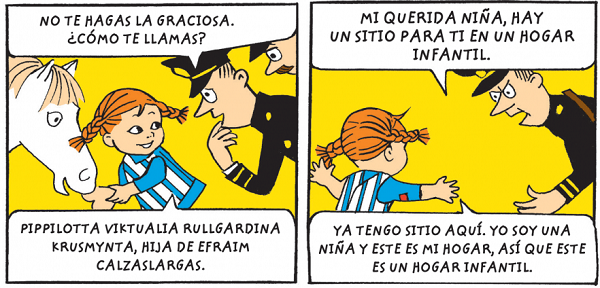 Ilustración de Pippi llega a Villa Villekulla