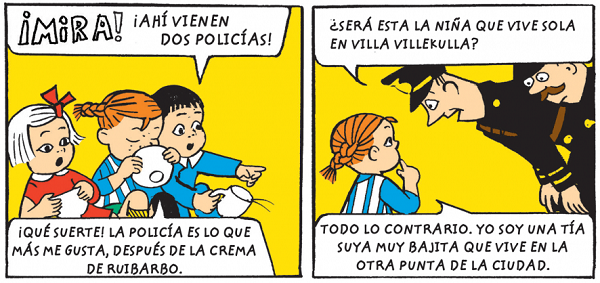 Ilustración de Pippi llega a Villa Villekulla