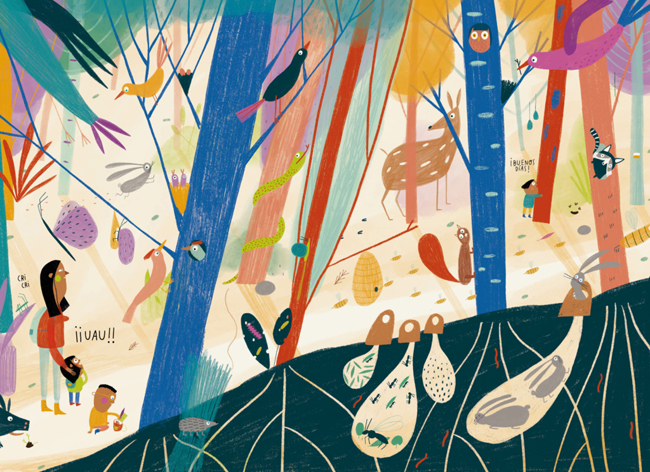 Ilustración de Un paseo por el bosque
