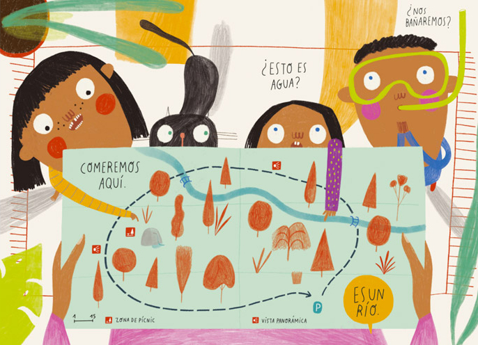 Ilustración de Un paseo por el bosque