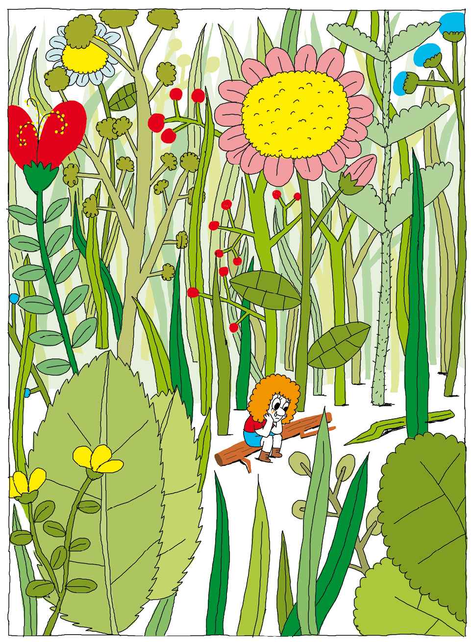 Ilustración de Patri y las hormigas