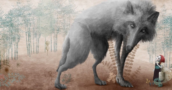 Ilustración de Caperucita roja (primero sueño)