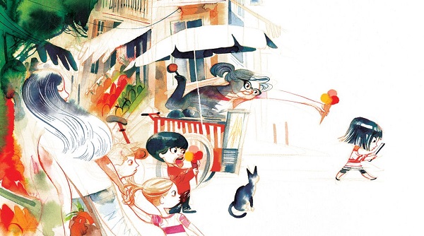 Ilustración de La niña de los ojos ocupados