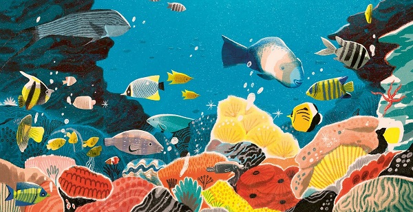 Ilustración de La gran barrera de coral