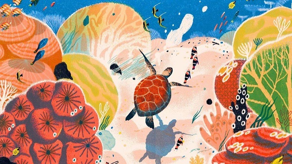 Ilustración de La gran barrera de coral