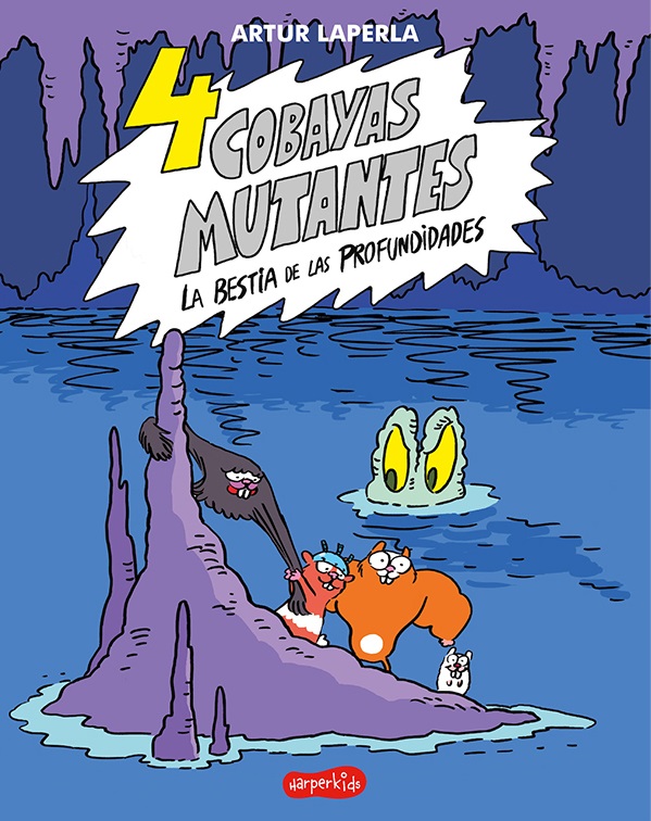 Ilustración de 4 cobayas mutantes