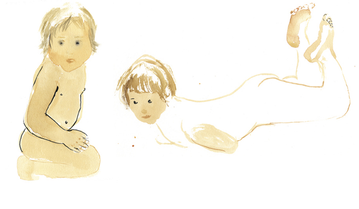 Ilustración de Dos hermanas. Two sisters