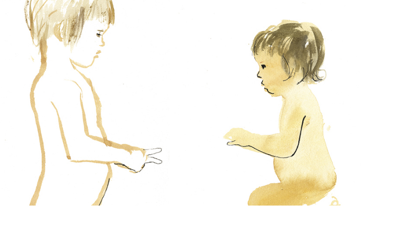 Ilustración de Dos hermanas. Two sisters