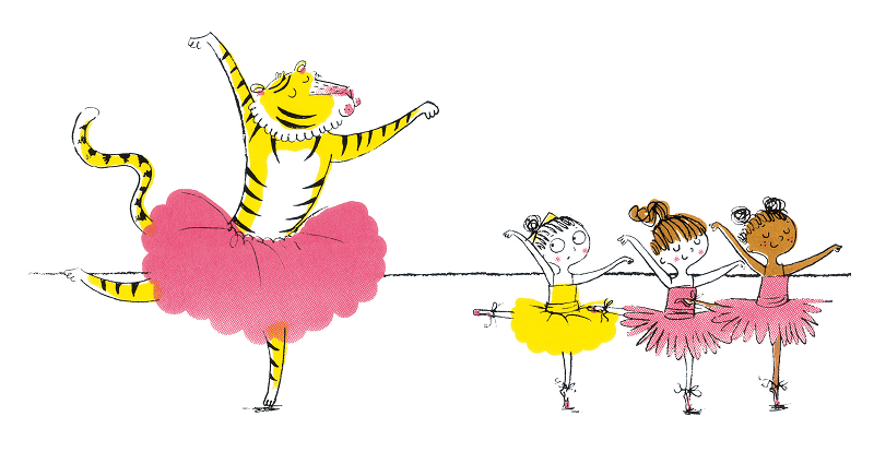 Ilustración de Un tigre con tutú