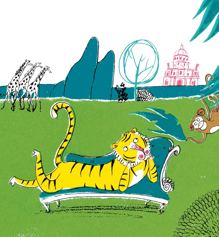 Ilustración de Un tigre con tutú