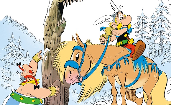 Ilustración de Astérix tras las huellas del Grifo