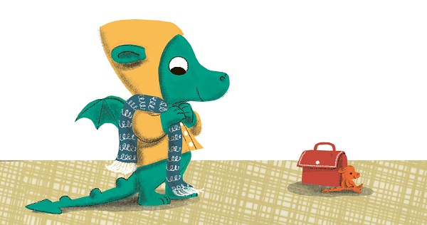 Ilustración de Dragona va a la escuela