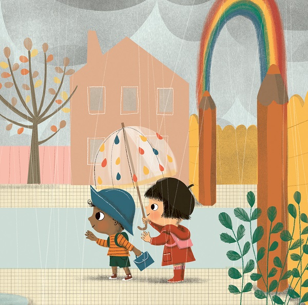 Ilustración de Dragona va a la escuela
