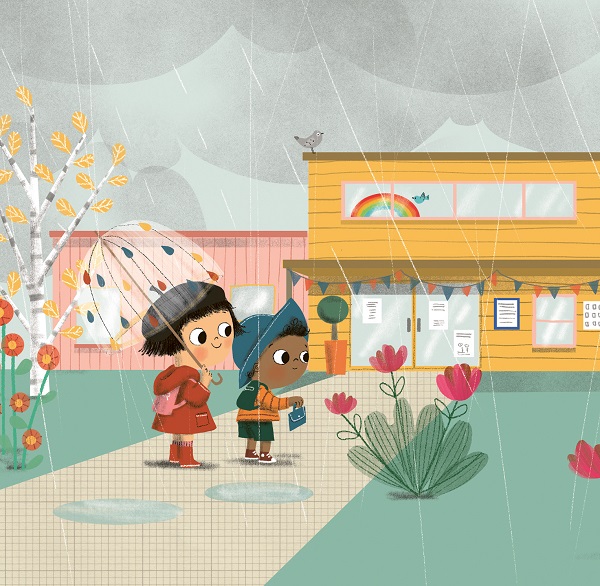 Ilustración de Dragona va a la escuela