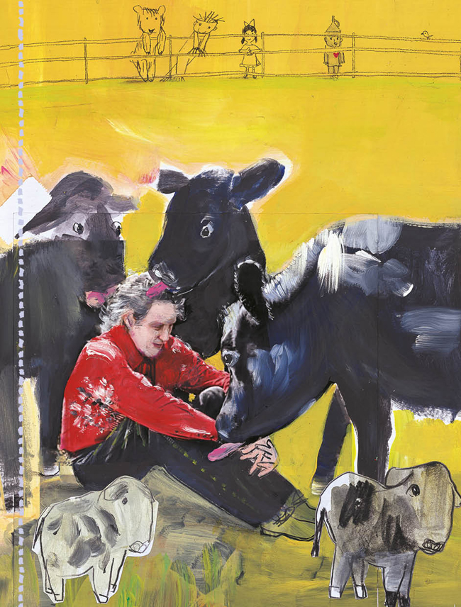 Ilustración de Sed amables con las vacas