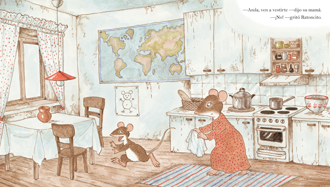 Ilustración de Ratoncito va a la guardería