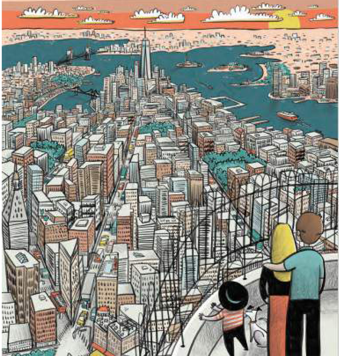 Ilustración de Grandes ciudades, pequeños viajeros. Nueva York