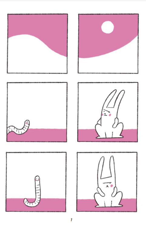 Ilustración de Lombriz y conejo