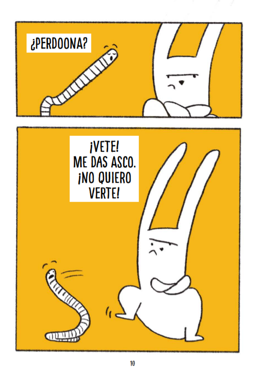 Ilustración de Lombriz y conejo