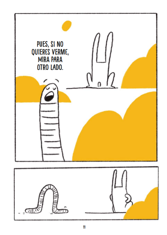 Ilustración de Lombriz y conejo