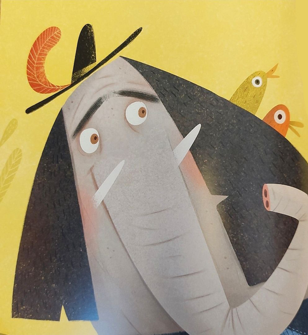Ilustración de El elefante y la margarita