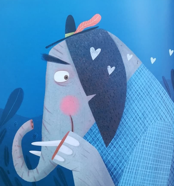 Ilustración de El elefante y la margarita
