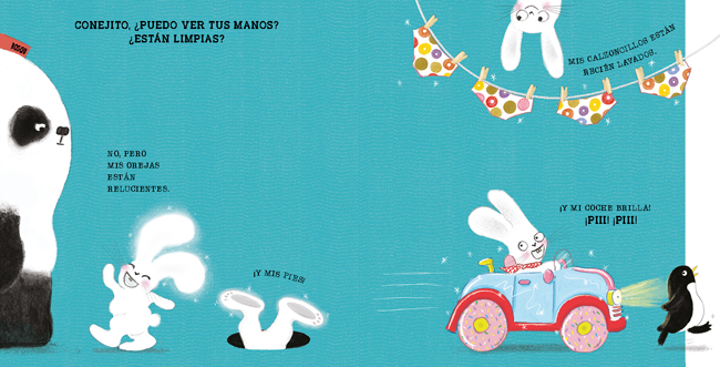 Ilustración de Lávate las manos con el señor Panda
