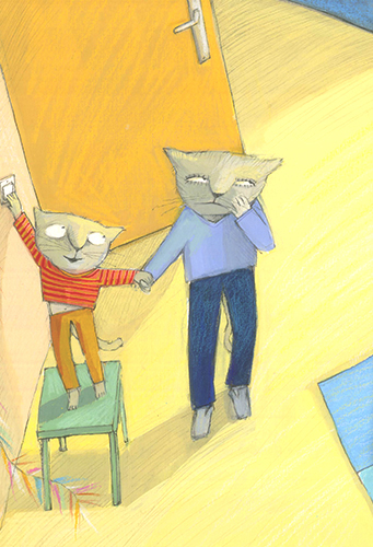 Ilustración de Gato Guille y los monstruos