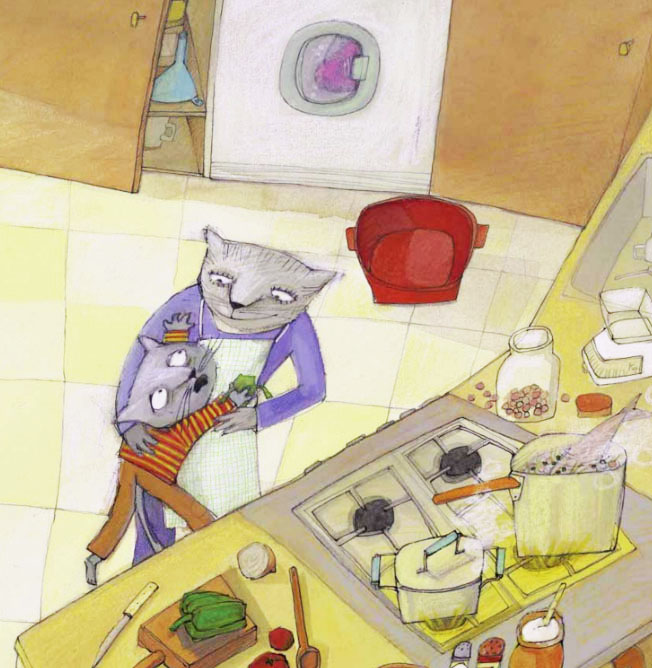 Ilustración de Gato Guille y los monstruos