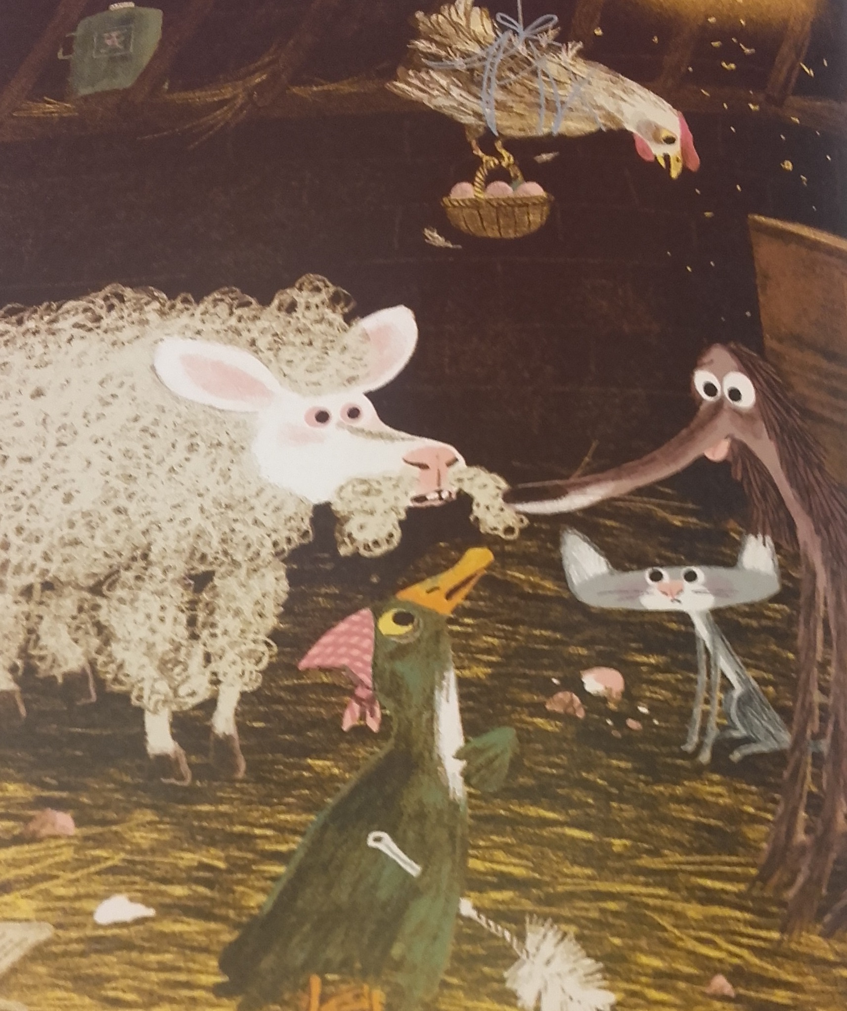 Ilustración de Perro apestoso en la granja