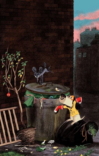 Ilustración de Perro apestoso en la granja