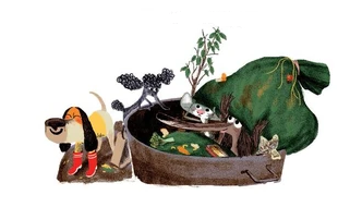Ilustración de Perro apestoso en la granja
