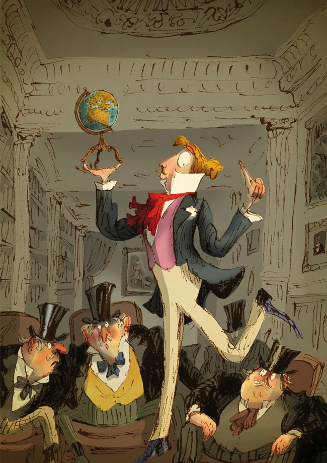 Ilustración de La estrambótica vuelta al mundo en ochenta días