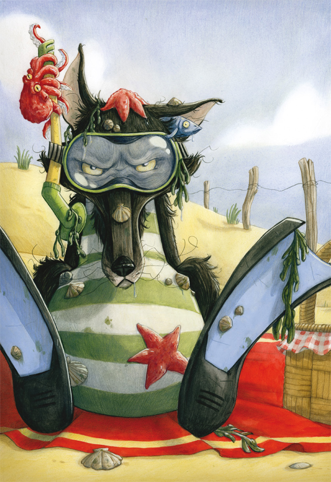 Ilustración de La feroz enciclopedia de los lobos