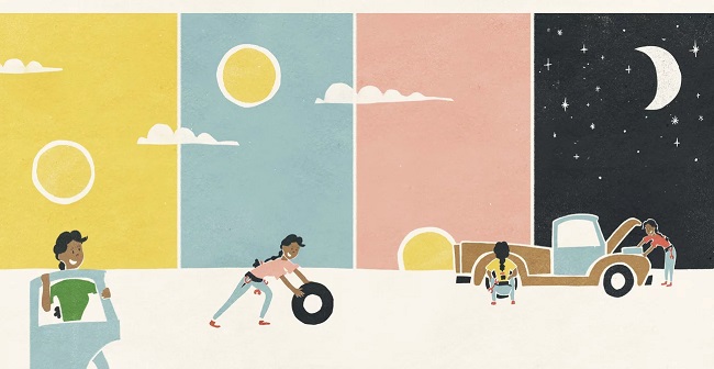 Ilustración de La vieja camioneta