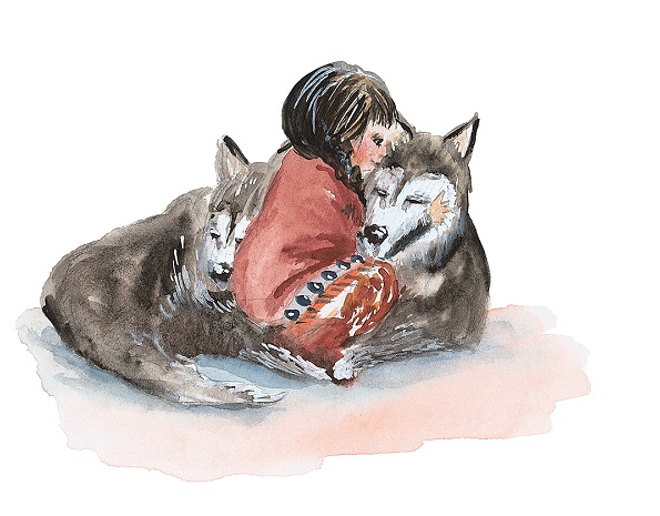 Ilustración de Akita y los grizzlies