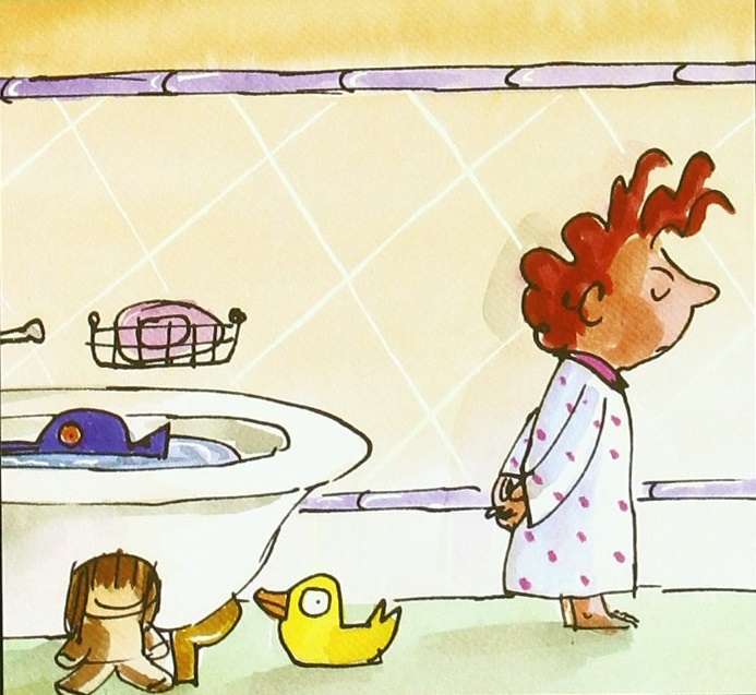 Ilustración de Olivia no quiere bañarse