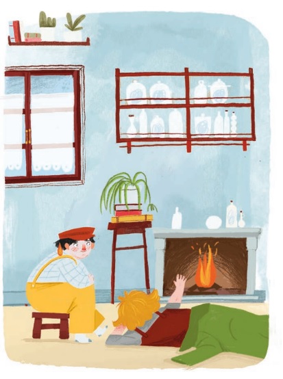 Ilustración de El niño de fuego