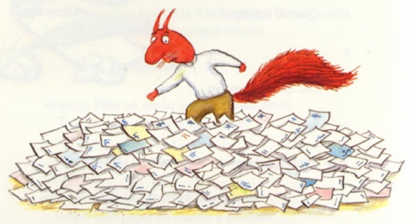 Ilustración de Cartas de la ardilla a la hormiga